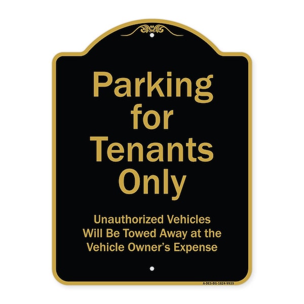Signmission Designer Series-Parking For Tenants Only Unauthorized Vehicles Towed Away, 24" x 18", BG-1824-9939 A-DES-BG-1824-9939 - main
